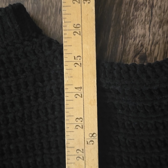 POL Black Knit Sweater Cableknit Sz S Oversized - Picture 5 of 5